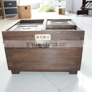 Kitchen Use Wooden Rice Storage Box Rice Bin for Sale thumbnail-1