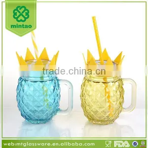 Customized Colored Pineapple Glass Mason Jar thumbnail-1