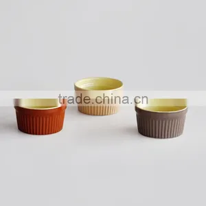 Japanese Style Round Shape Ceramic Baking Dish thumbnail-1