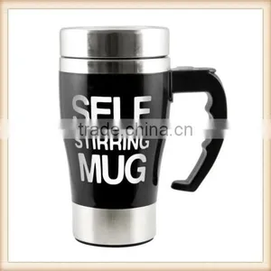 Stainless Lazy Self Stirring Mug Auto Mixing Tea Coffee Cup Office Gifts Black thumbnail-1