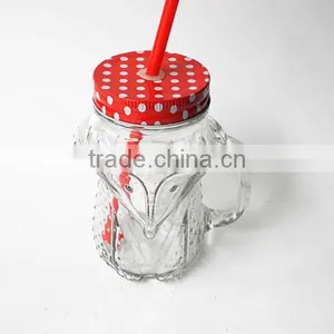 Cheap Recycled Bulb Juice Fox Shape Glass Mason Mug thumbnail-2