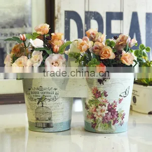 Wholesale Double Garden Flower Pots With Handle thumbnail-1