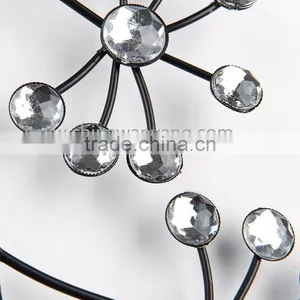 2015 China Factory Modern Luxury Tree Design Iron Art Quartz Wall Clock thumbnail-2