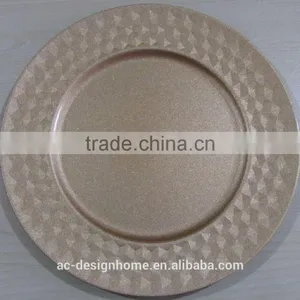 GOLD GLITTER PP PLASTIC CHARGER PLATE thumbnail-1