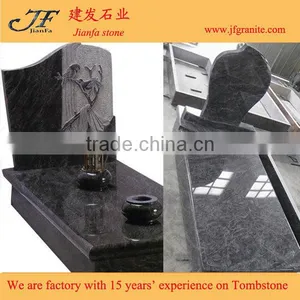 Antique Simple Design Bahama Blue Granite Headstone thumbnail-6