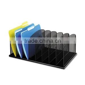Black Steel Mesh Office Desk Organizer Folders, Desk File Paper Organizer thumbnail-1