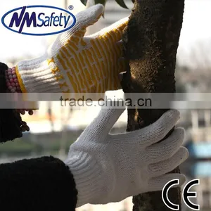NMSAFETY 10g White Cotton Gloves With Pvc Rubber Dotted Cotton Work Gloves thumbnail-1