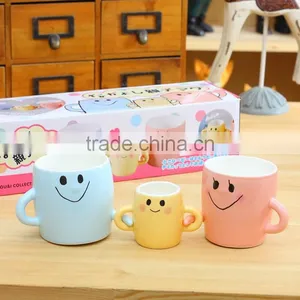 UCHOME Large Parent-child Cup Three Lovely Smiling Face Ceramic Mugs thumbnail-4