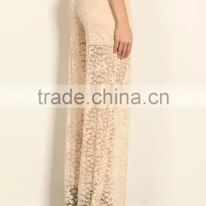 Ladies Trousers FLORAL PATTERN LACE High Waist Yoga PALAZZO PANTS thumbnail-3