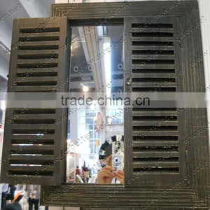 Luxury Handmade Wooden Wood Wall Window Mirror thumbnail-1