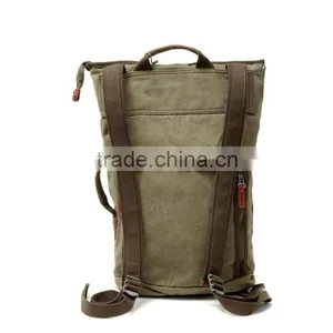 Unisex Vintage Casual Cotton Canvas Leather Backpack Rucksack Hand Bag Bookbag ,Lagtop Bag,Travel Bag,Day Bag, Computer Bag For thumbnail-3