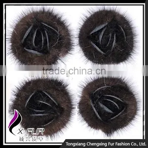 CX-A-25D Women Party Mink Fur Flower Coat Brooch Pin thumbnail-3