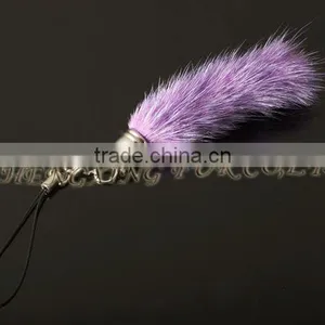 CX-P-19 Wholesale Genuine Mink Fur Keychain Mobile Phone Chain/ Pendant/ Strap thumbnail-3