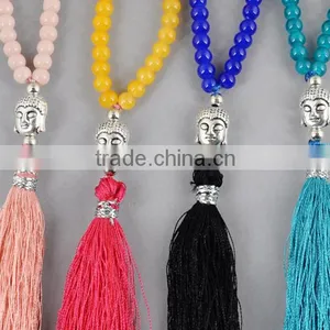 Fashion Turkey Seed Bead Chain Jewely Long Fabric Tassel Necklace thumbnail-4