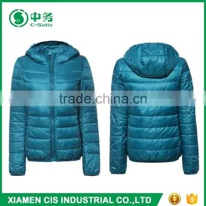 Morden Fashion Apparel Winter Red Hooded Puffer Jacket for Women thumbnail-5