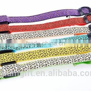 2015 High Quanlity LED Light Dog Collar Flashing Pet Collar With Leopard Print thumbnail-3