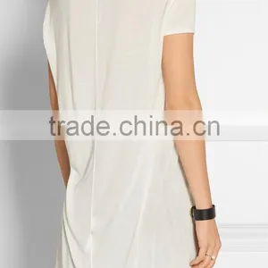 White Blank v Neck Short Sleeve Oversized T-shirt thumbnail-3