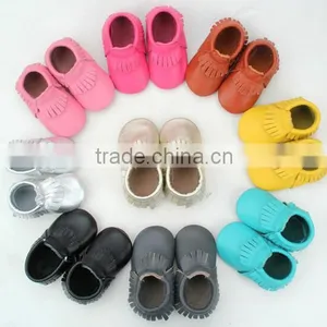 Wholesale Genuine Leather Shoes Baby Moccasins With Tassels thumbnail-2