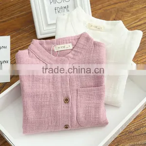2-7 Years Wholesale 2017 New Girls Shirt Autumn Long Sleeve Fashion Cotton Linen Girls Blouses thumbnail-1