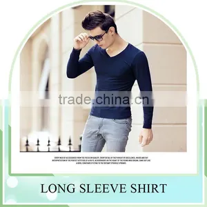 New Fashion Slim Fit T Shirt for Men ,tight V Neck Long Sleeves Shirt Manufacturer thumbnail-6