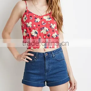 Sultry Summer Floral Slit-Back Cami From China Manufacturer Clothes Women Summer 2015 Blouse thumbnail-1