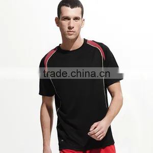 Fashion Black/red Color Block Dri-fit Mens Sports T Shirt thumbnail-1