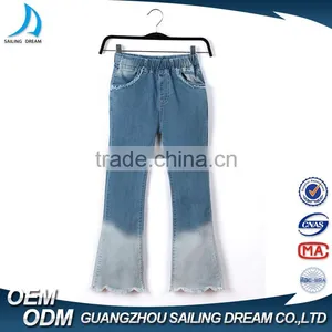 Guangzhou Apparel Factory New Style Color Change Three-quarter Denim Girls Jeans Pants thumbnail-1
