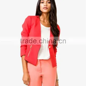 Collarless Knit Blazer thumbnail-1