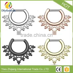 Hot Sell Body Jewelry Colorful Various Styles Titanium Septum Nose Ring thumbnail-2