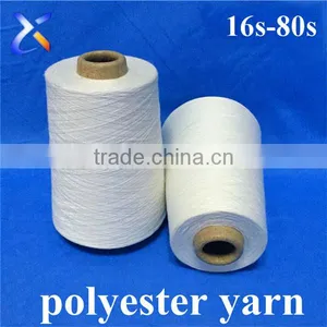 100% Polyester Spun Yarn 21s/1 Raw White for Weaving thumbnail-3