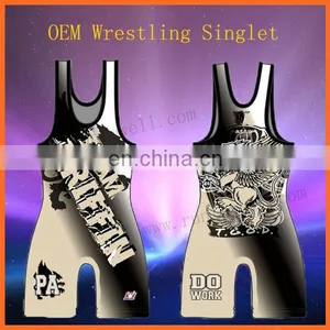 2013 Newest Design Men's Sublimation Wrestling Singlets Wholesale/sublimated Wrestling Singlets/custom Wrestling Singlets thumbnail-1