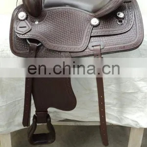WESTERN SADDLE WITH HAND TOOLING thumbnail-1