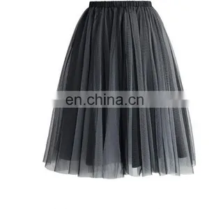 Mesh Tulle Skirt in Smoke thumbnail-2