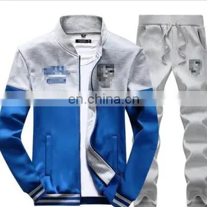 China Supplier Online Shopping Men's Baseball Collar Sweater Suit Set Loose Casual Sports Suit thumbnail-1