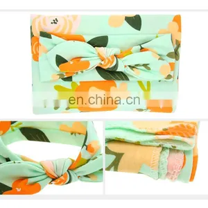 Newborn Baby Swaddle Receiving Blanket With a Matching Headband Set thumbnail-5