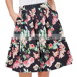 Grace Karin Women's Vintage Retro Pleated Cotton Floral Printed Summer Skirt 5 Patterns CL010401-4 thumbnail-1