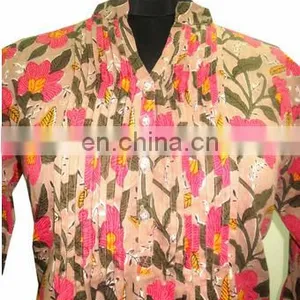 High Quality Cotton Designer Kurti Pintuck Indian Tunic / Ethnic Clothing / India & Pakistan Clothing thumbnail-2