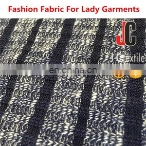 Shaoxing Knit Market T/R Melange Spandex Knit Stripe Elastic Fabric thumbnail-1
