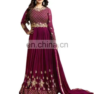 Stylish Party Wear Anarkali Suits Semi Stitched Suits Dress Material 2017 thumbnail-1