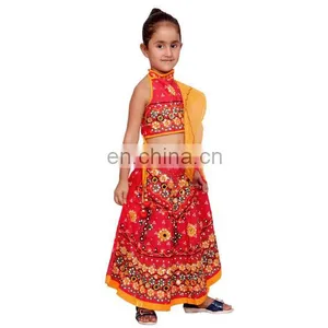 Indian Kids Handmade Red Lehenga Choli Chaniya Choli For Girls Ethnic Dress, Traditional Dress Girl Dresses Duppta Set Ghagra thumbnail-5