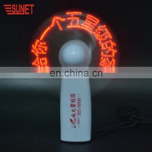2018 SUNJET Hot Sale Best Promotion Gift Big Company Publicity Product LED Message Flashing Mini Fan thumbnail-1