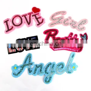 Eco-Friendly Feature and Embroidered Sequin Letter Word Applique thumbnail-1