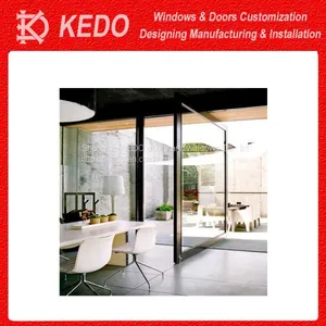Simple Front Design Security Metal Aluminum Pivot Door Design thumbnail-2