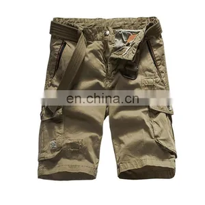 Men's Six Pockets Streetwear Cargo Short Pants With Belt thumbnail-1