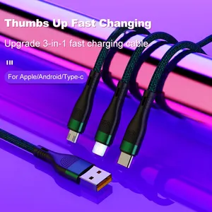 1.2m 6A Fast Charging USB 6a and 66W is Fully Compatible With Fast Charging Type-c Three-in-one Charging Cable thumbnail-5