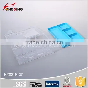 Double Layer 14 Compartment Plastic Storage Organizer Box With Removable Dividers thumbnail-3