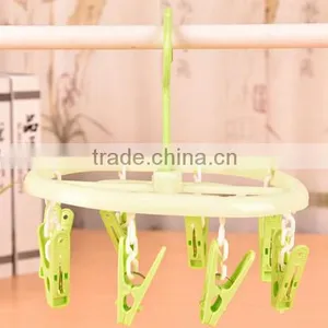 Hot Sale Color Plastic Cloth Hanger Peg Drying Racks (8 Clips) Quality Choice thumbnail-2