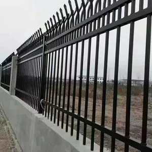 Anti-Rust Welded Wrought Iron Picket Fence for Outdoor Boundary Protection thumbnail-1