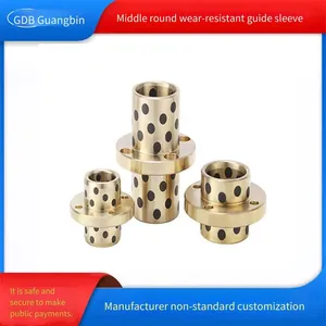 Jfb Flanged Graphite-inserted Oilless Copper Bushing, Embedded Round Flange Copper Bushing, Guided Graphite Copper Alloy Guide Bushing Flange thumbnail-3