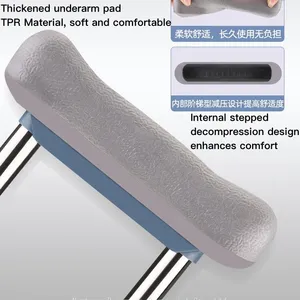 Adjustable Light Weight Aluminum Underarm Crutches and Stainless Steel Options With Comfort Pads And Anti-Slip Tips For Adults and Kids thumbnail-3